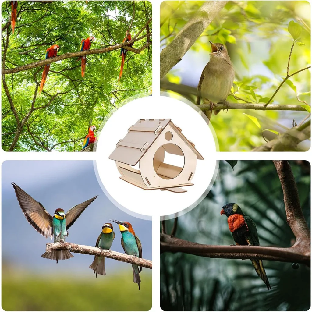 Hanging Bird House Nest Feeder Outdoor Garden Cage Shelter