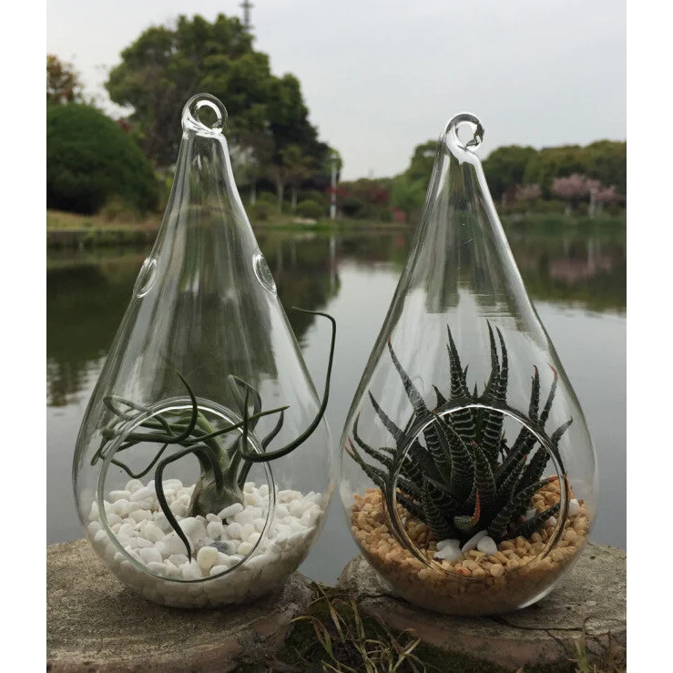 Hanging Clear Glass Tealight Candle Holder 10 Pack - 20cm