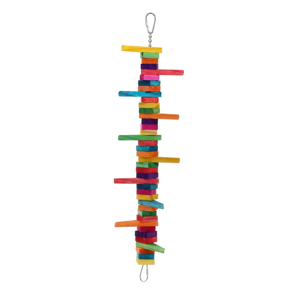 Hanging Swing Bird Parrot Budgie Toys - 4X Assorted Wood