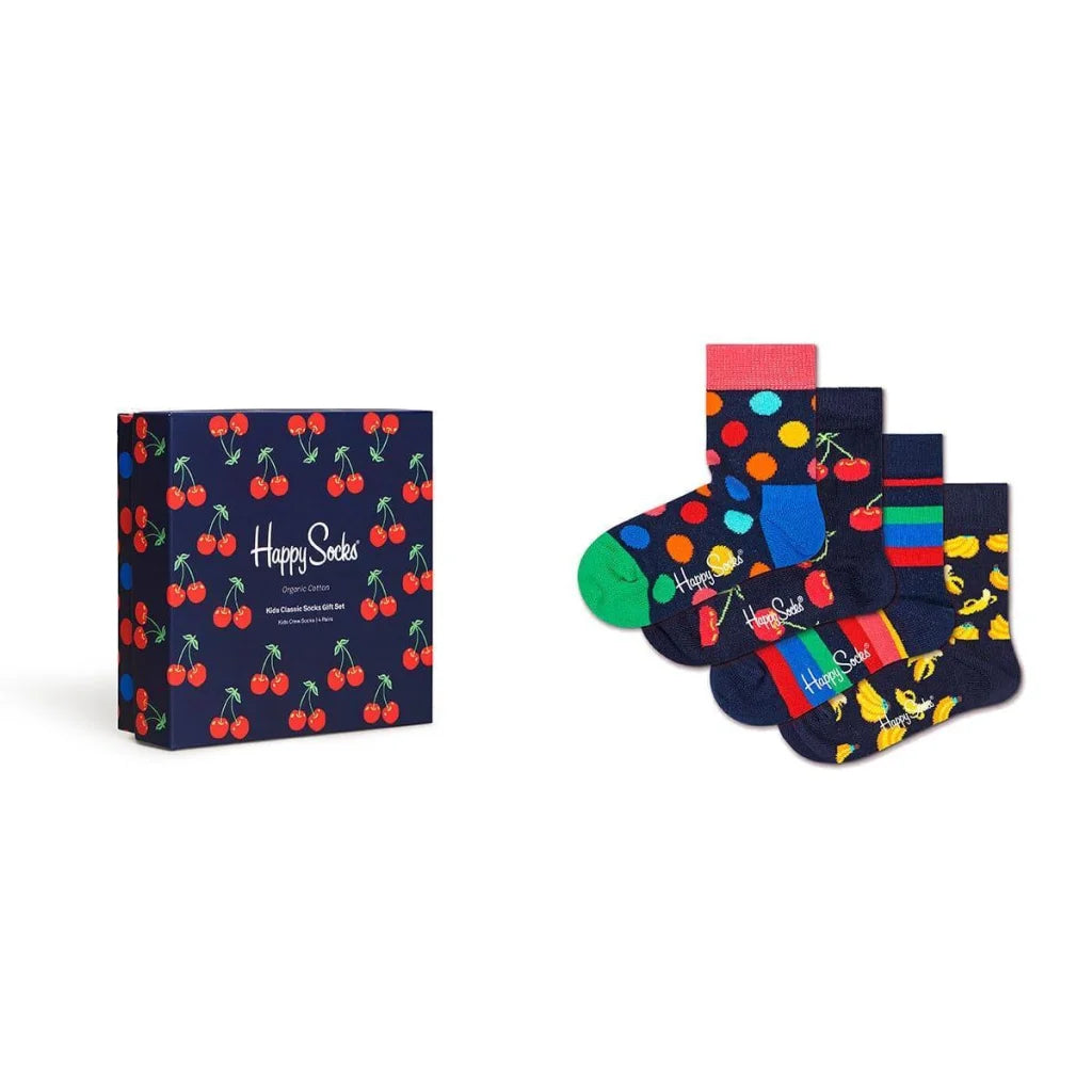 Happy Socks Kids Sock Cherry Gift- 4-Pack Size 2-3Yrs-1973194224828551168