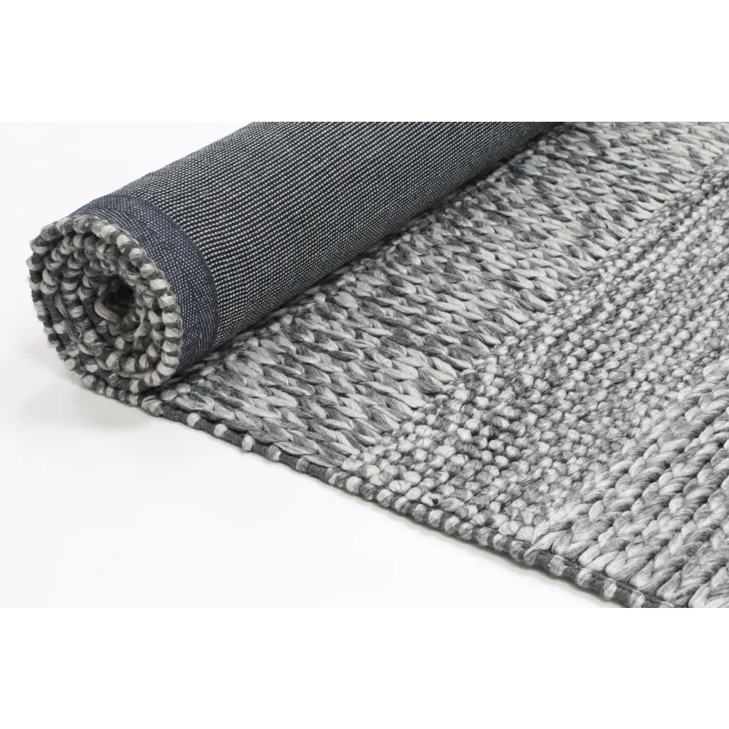 Harlow Grace Charcoal Wool Blend Rug - 160x230 - Home &