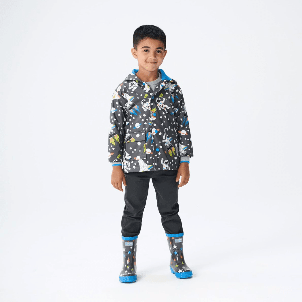 HATLEY Shiny Kids Rain Boots | Ombre Stars size 7