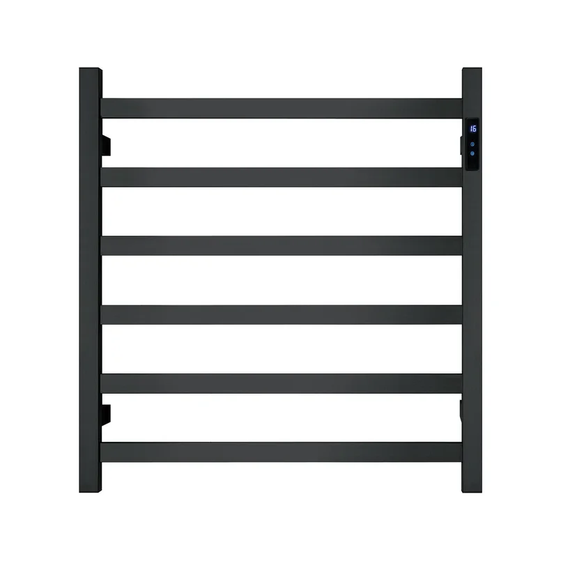 Heated Towel Rack Premium Matte Black with LED Control - 6