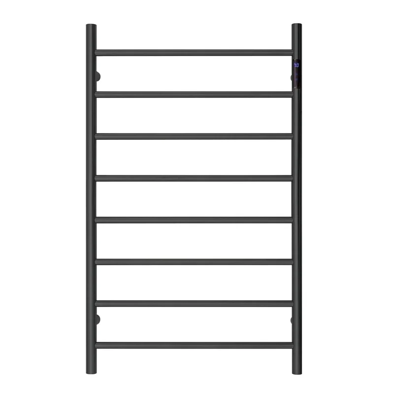 Heated Towel Rack Premium Matte Black with LED Control - 8