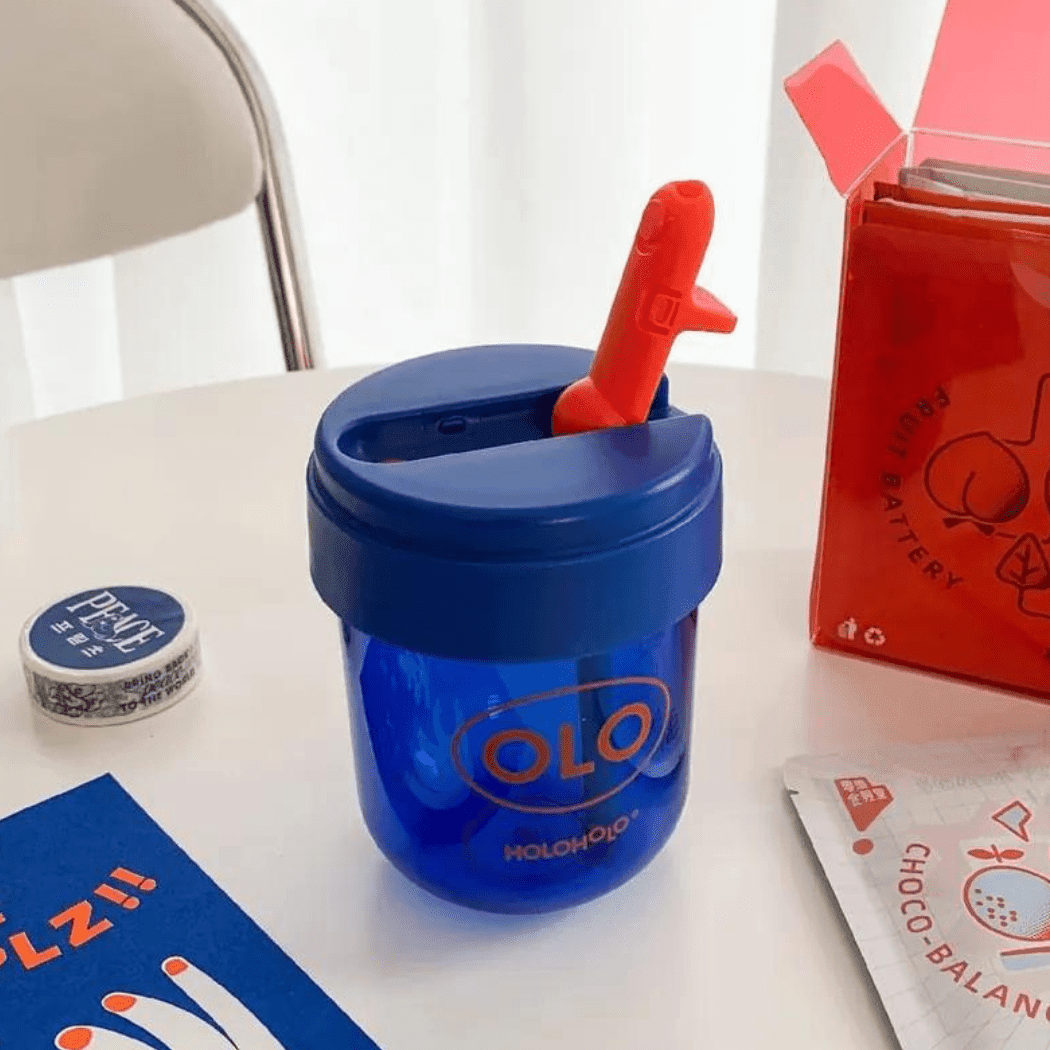 HOLOHOLO Heat-Resistant Reusable Coffee Cup Blue 300ml