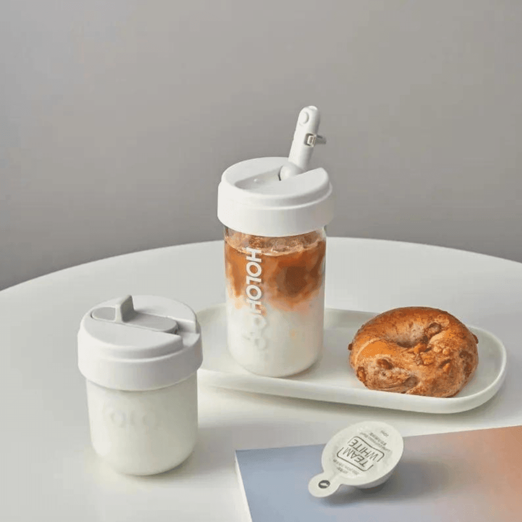 HOLOHOLO Heat-Resistant Reusable Coffee Cup Grey 300ml