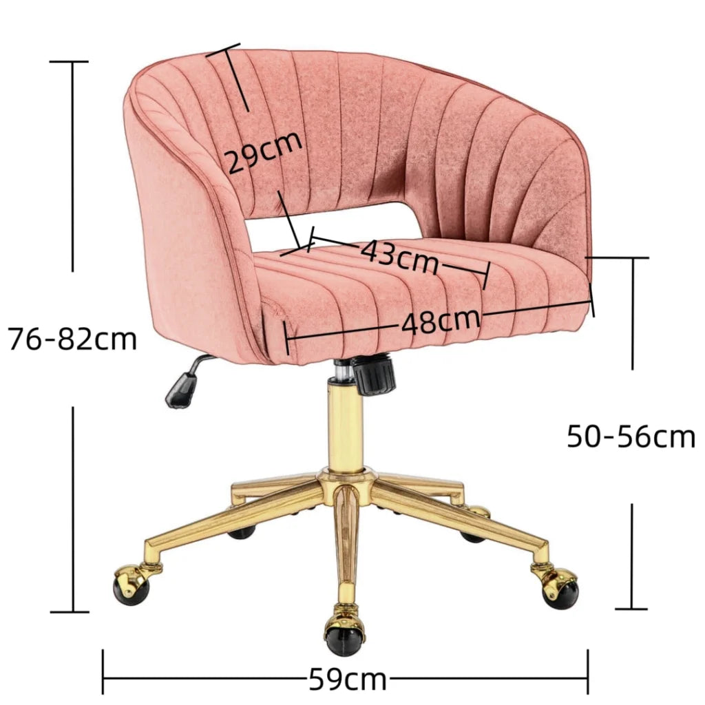 Home Office Chair Velvet Beige - Furniture