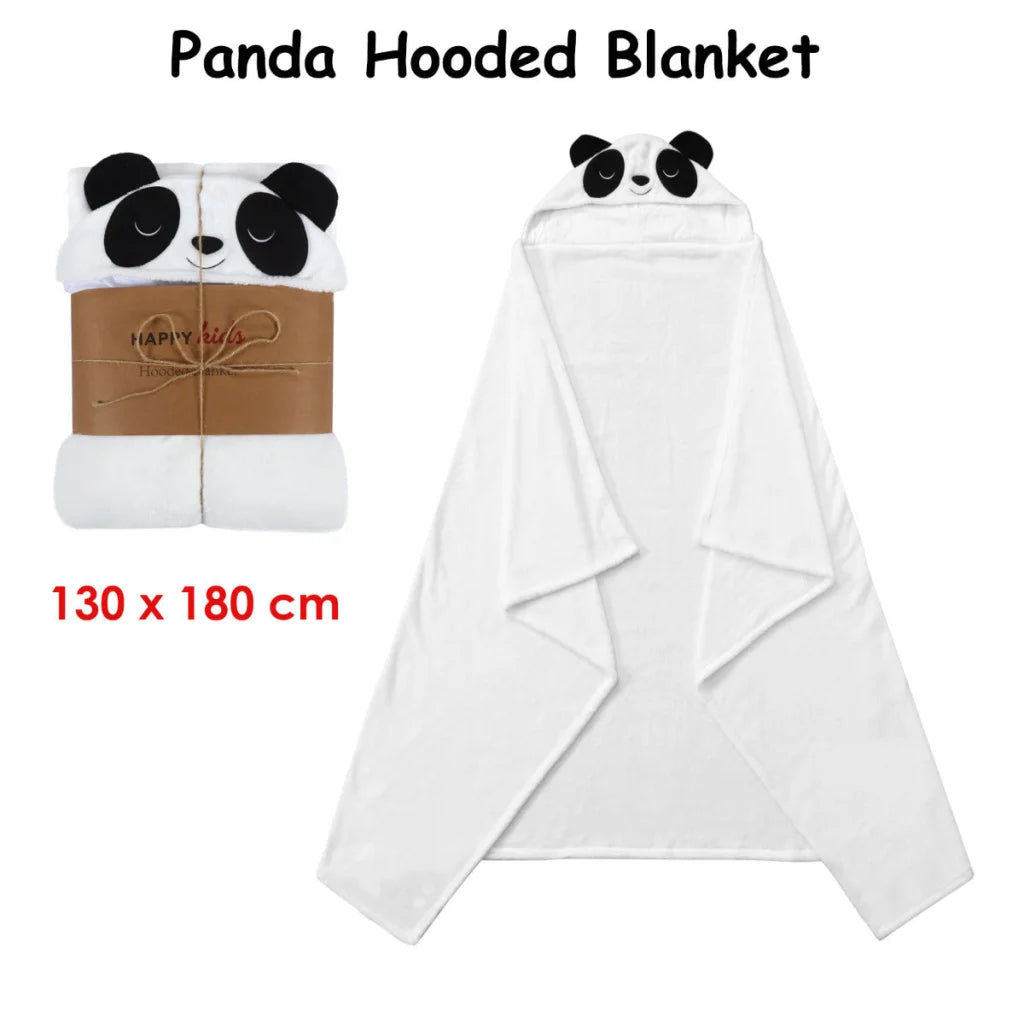 Hooded Blanket Happy Kids Panda - Home & Garden