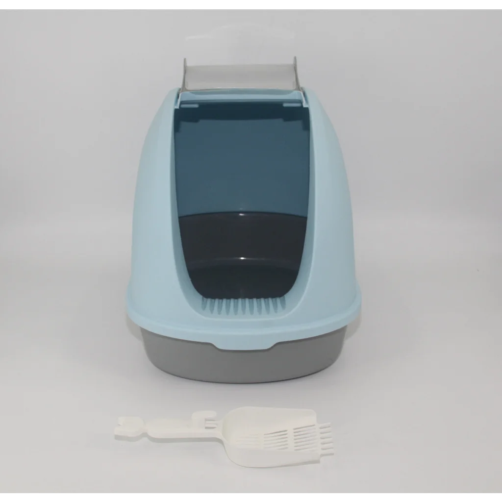 Hooded Cat Toilet Litter Box Tray House with Handle & Scoop