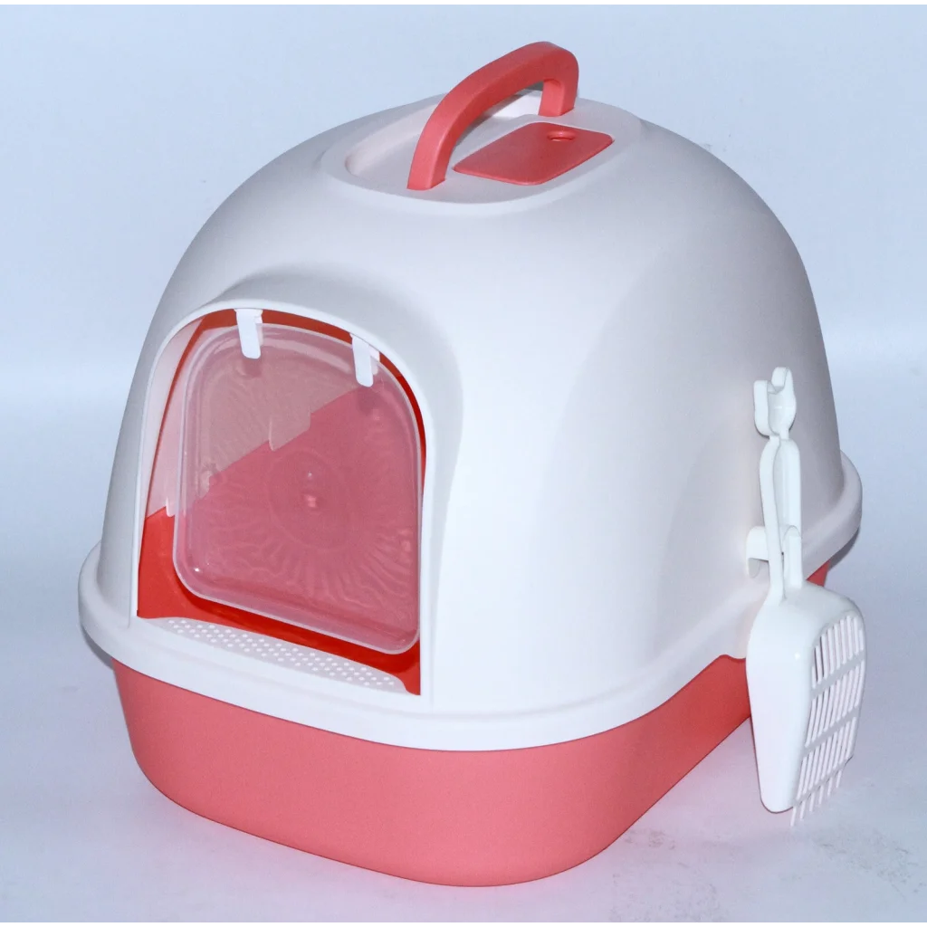 Hooded Cat Toilet Litter Box Tray House with Handle & Scoop