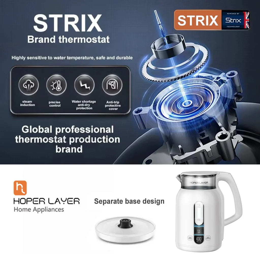 Hoper Layer Insulation Electric Kettle 1.5L 1500W Water