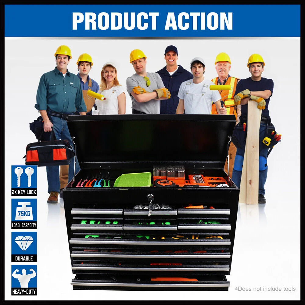 HORUSDY 10-Drawer Tool Box Chest Lockable Cabinet Garage