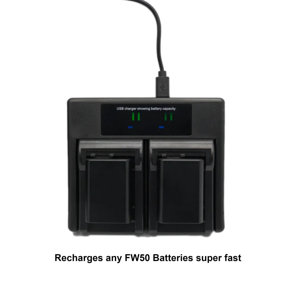 Hridz FW50 Battery Charger for Sony Alpha A7 A7II NEX-3 3N