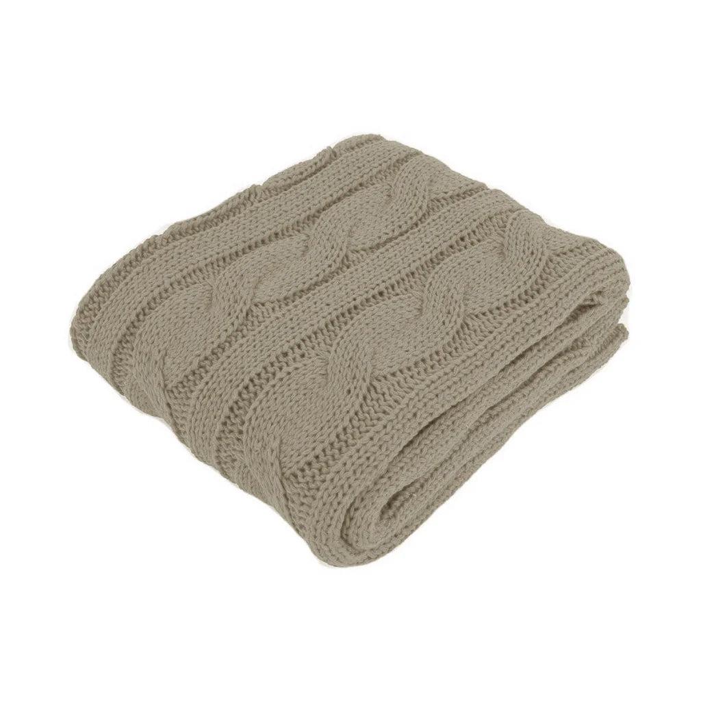 Hudson Latte Knitted Throw Rug - Artex - Home & Garden