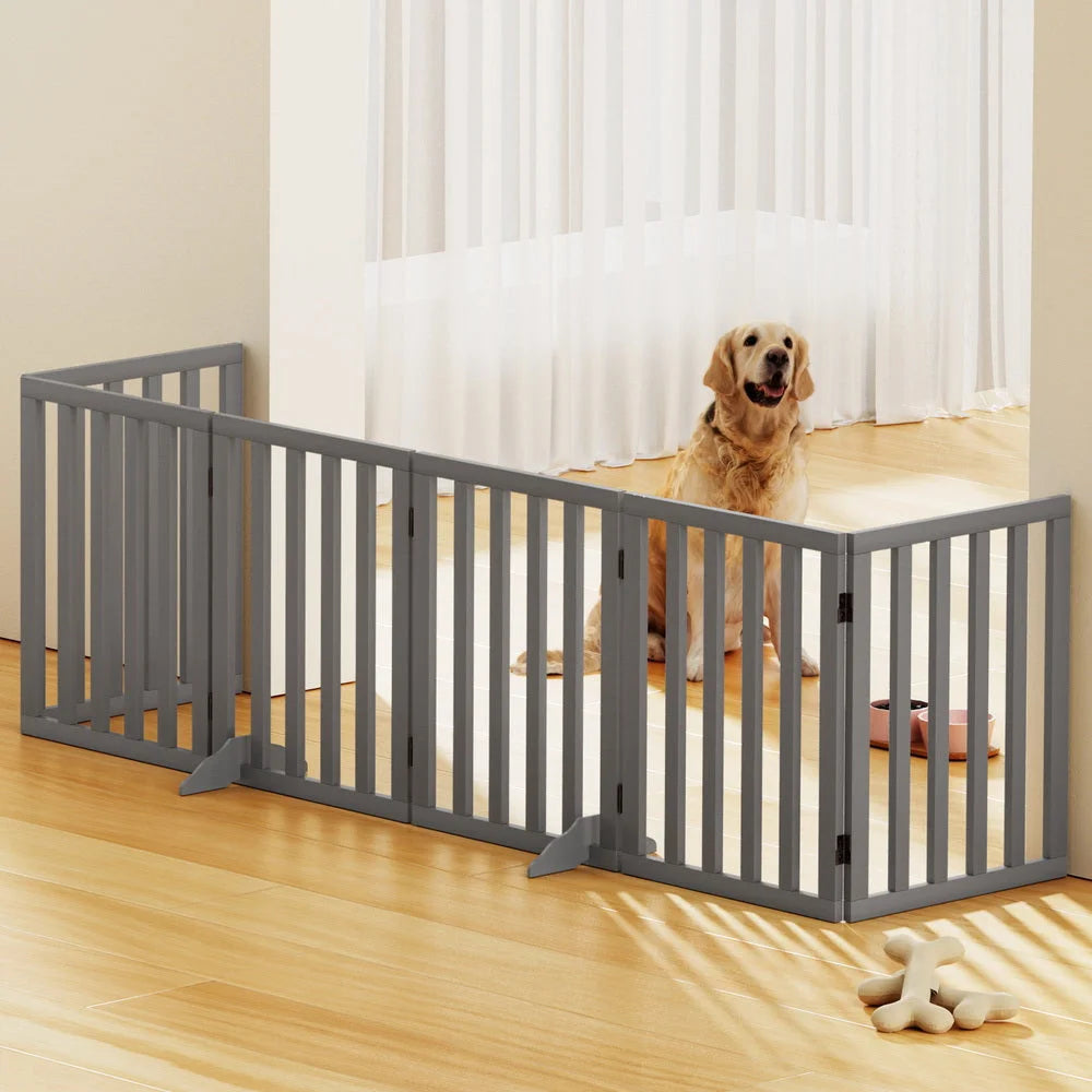 i.Pet Dog Playpen Enclosure 6 Panel Pet Fence Wooden Play