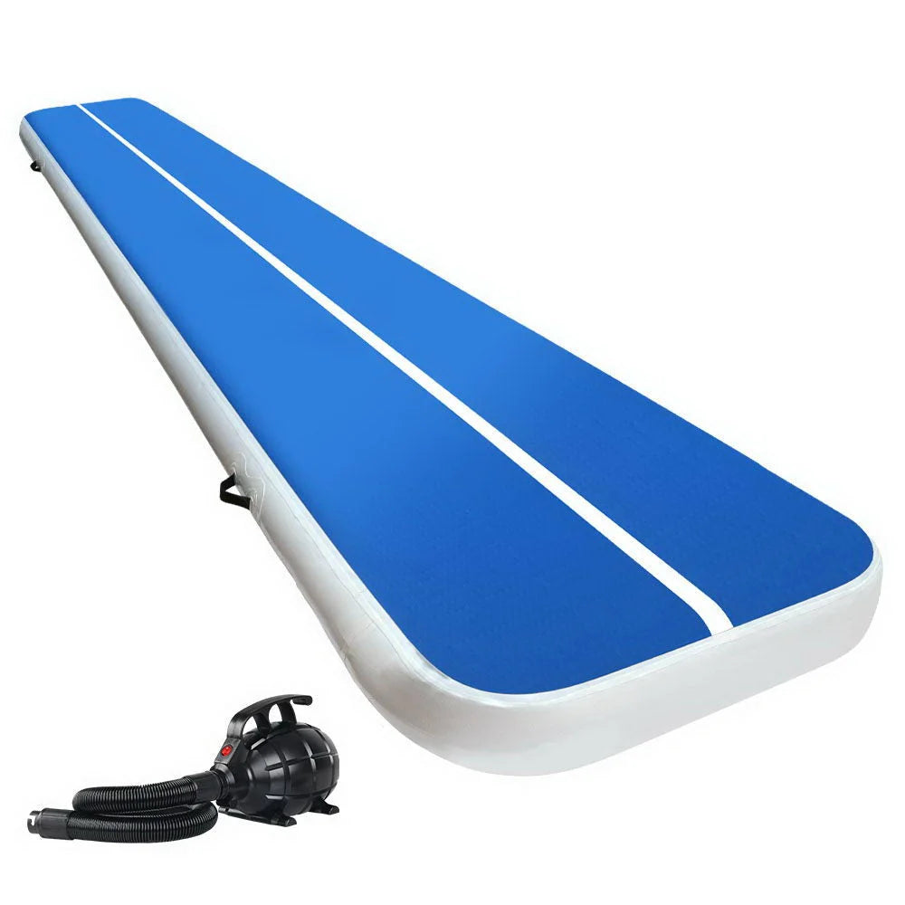 Inflatable Air Track Mat 5×1m 20 cm Thick Blue with Pump