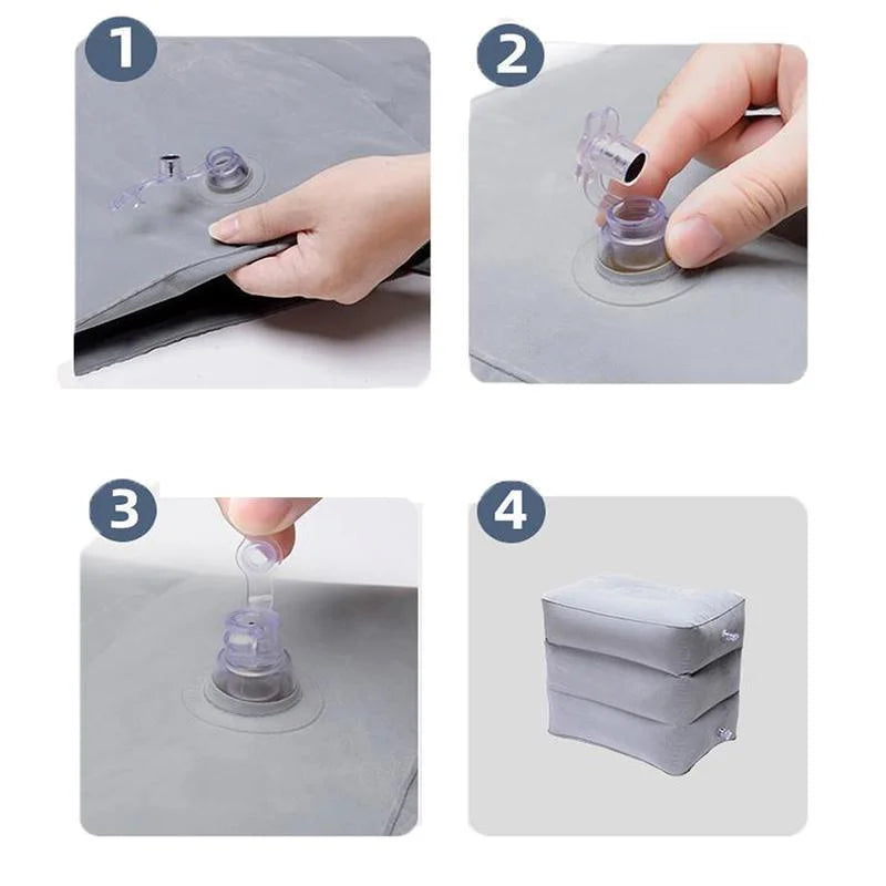 Inflatable Foot Rest Travel Air Pillow Cushion Office Home