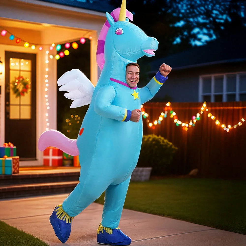 Inflatable Unicorn Costume Adult Suit Blow Up Party Fancy