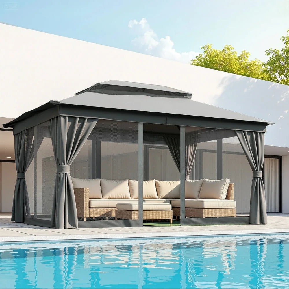 Instahut Gazebo 3x4m Canopy Outdoor Steel Frame Patio Tent