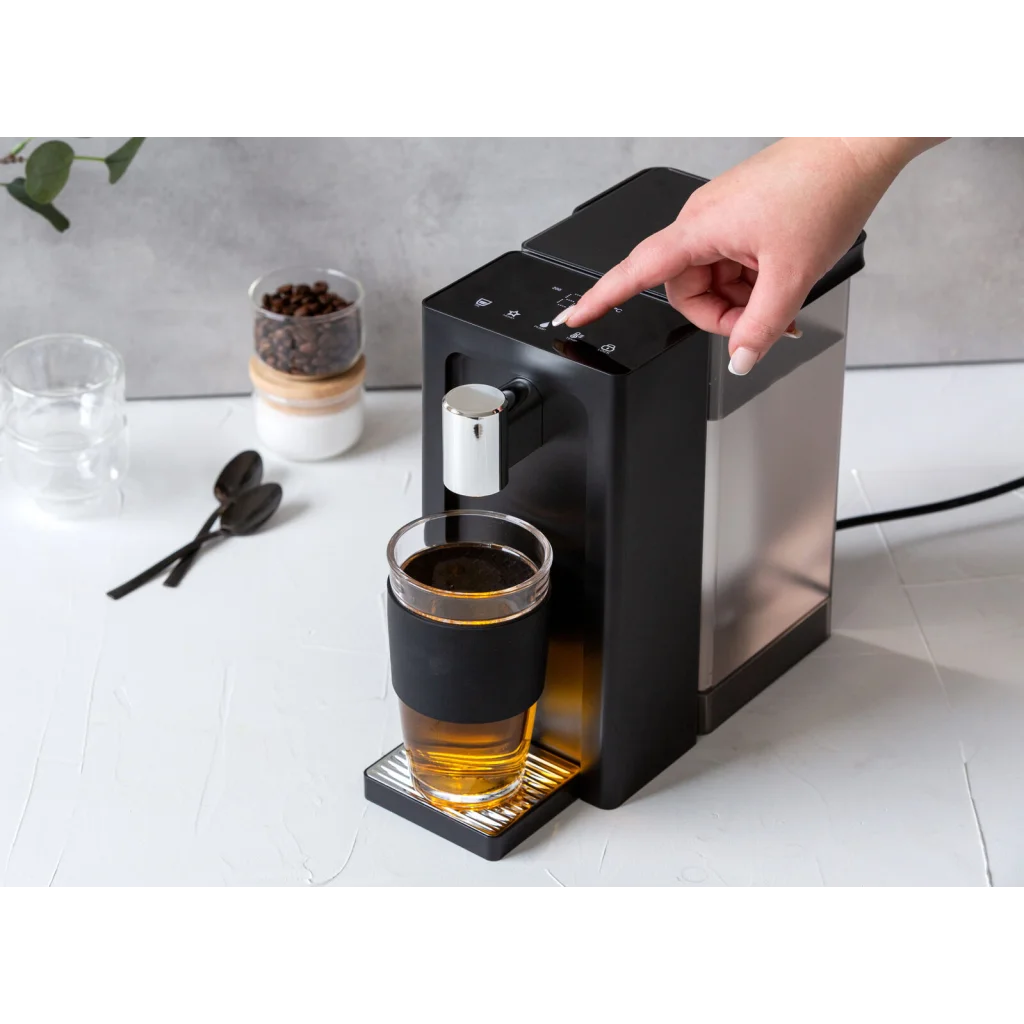 Instant water dispenser with fitted edges and product hardware