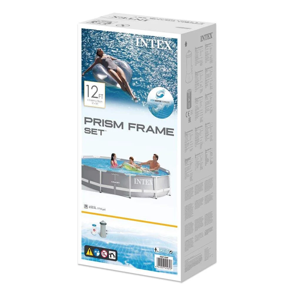 Intex PRISM 12’ Metal Frame Above Ground Pool - 366cm x