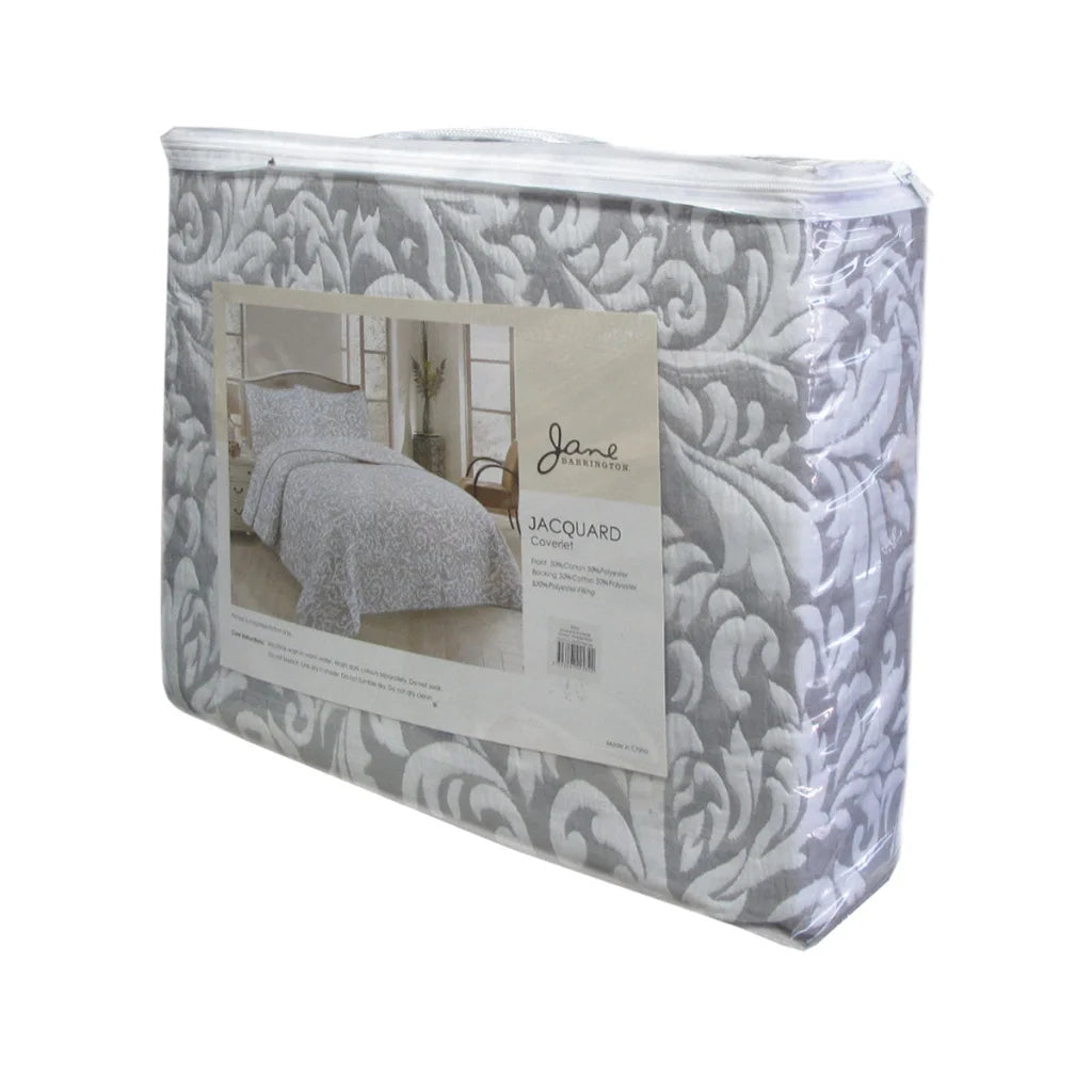 Jane Barrington Grey & White Lightly Quilted Jacquard