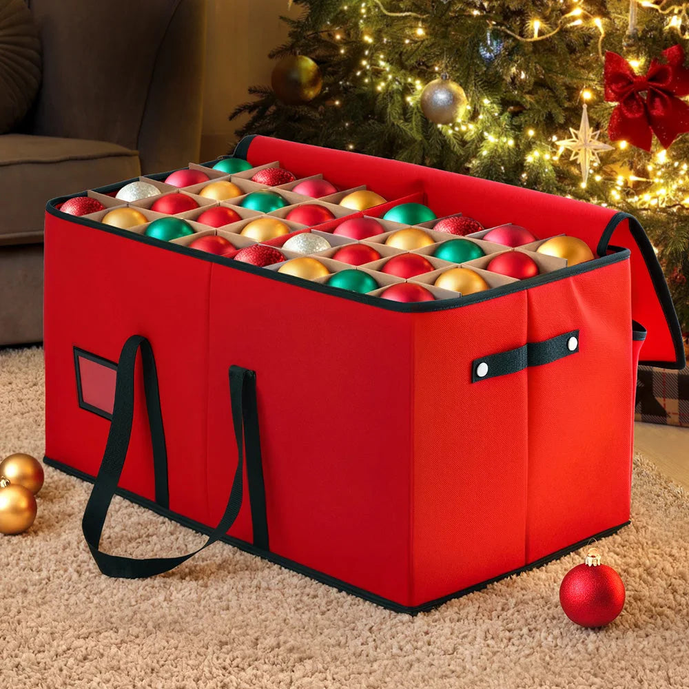 Jingle Jollys Christmas Baubles Storage Box 128 Slots Decor