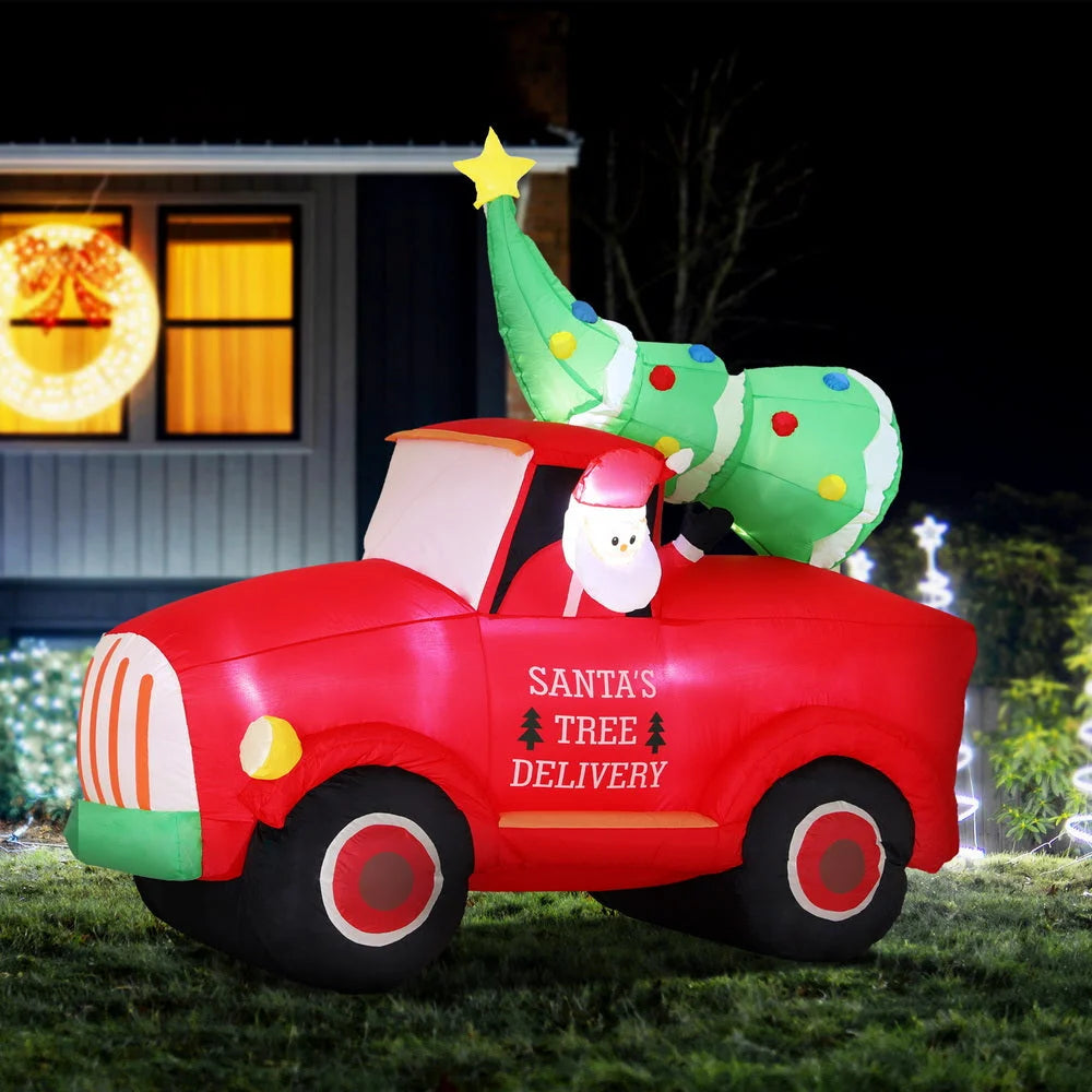 Jingle Jollys Christmas Inflatable Santa Truck 1.6M Height