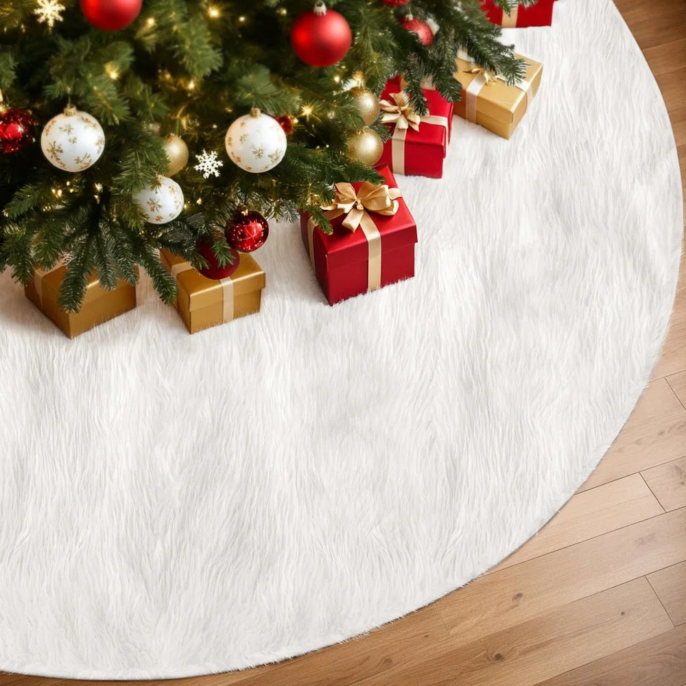 Jingle Jollys Christmas Tree Skirt 120cm Plush Xmas Fluffy