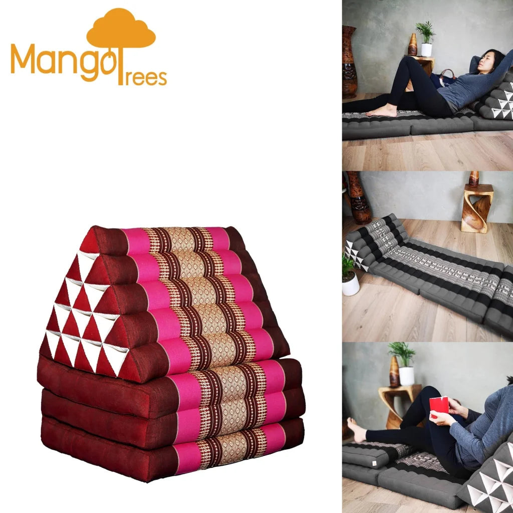 Jumbo Thai Triangle Pillow Three Folds - Pink - Home &