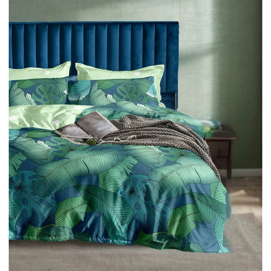 Kalena Leaves Quilt Cover Set - Queen Size - Home & Garden