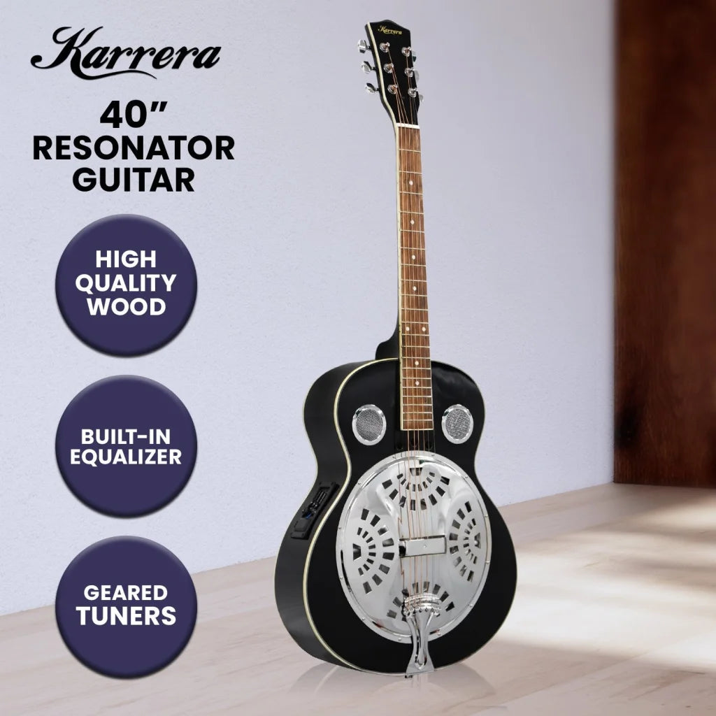 Karrera 40in Resonator Guitar - Black - Audio & Video >