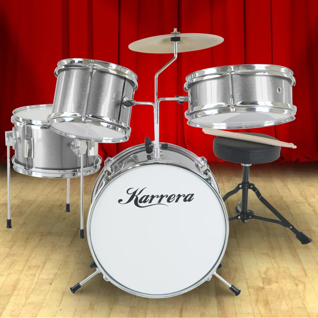Karrera Childrens 4pc Drum Kit - Silver - Audio & Video >