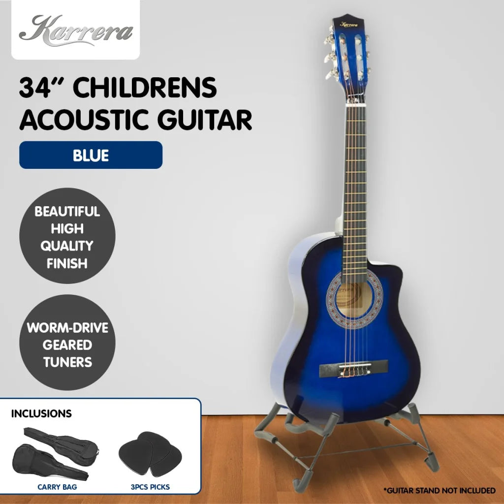 Karrera Childrens Acoustic Guitar Kids - Blue - Audio &