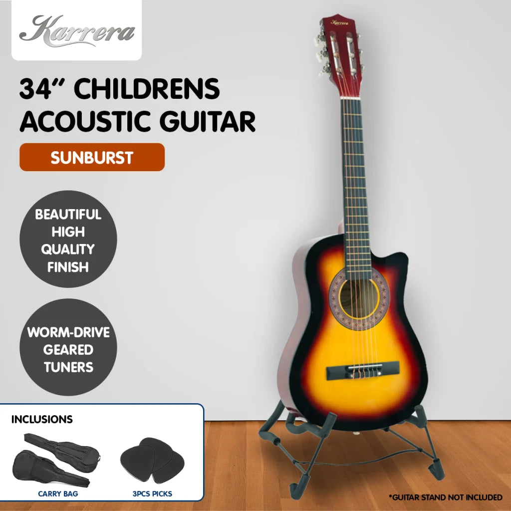 Karrera Childrens Acoustic Guitar Kids - Sunburst - Audio &