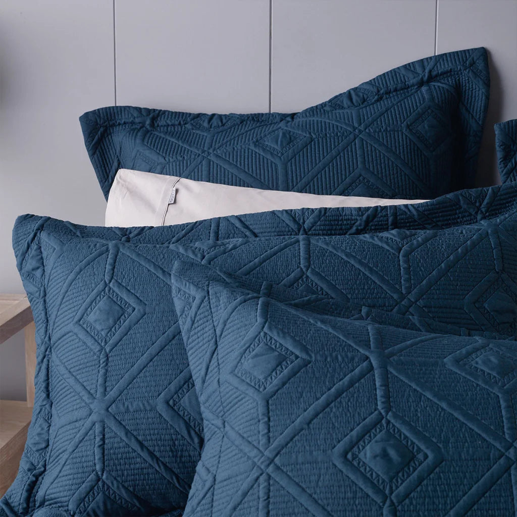 Kazimir Navy Polyester Coverlet Set - Queen/King - Home &