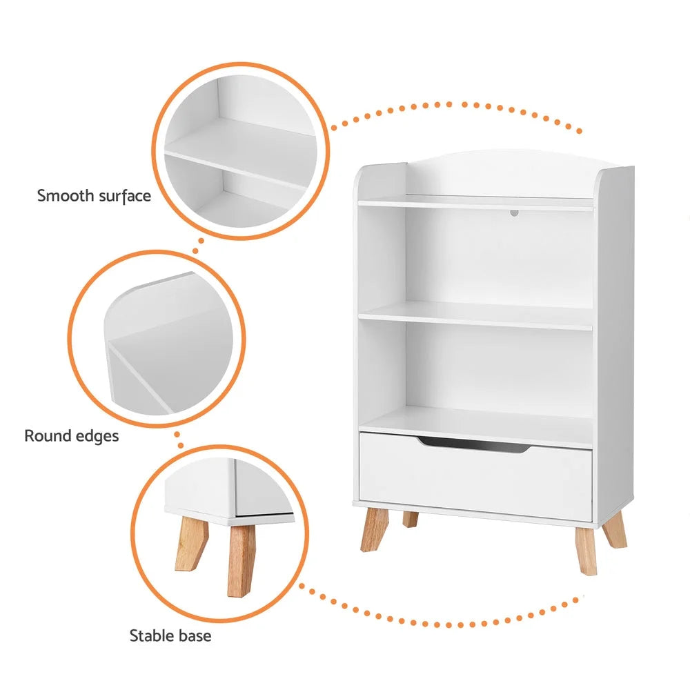 Keezi Kids Bookshelf 3 Tiers Storage Children Bookcase Toys