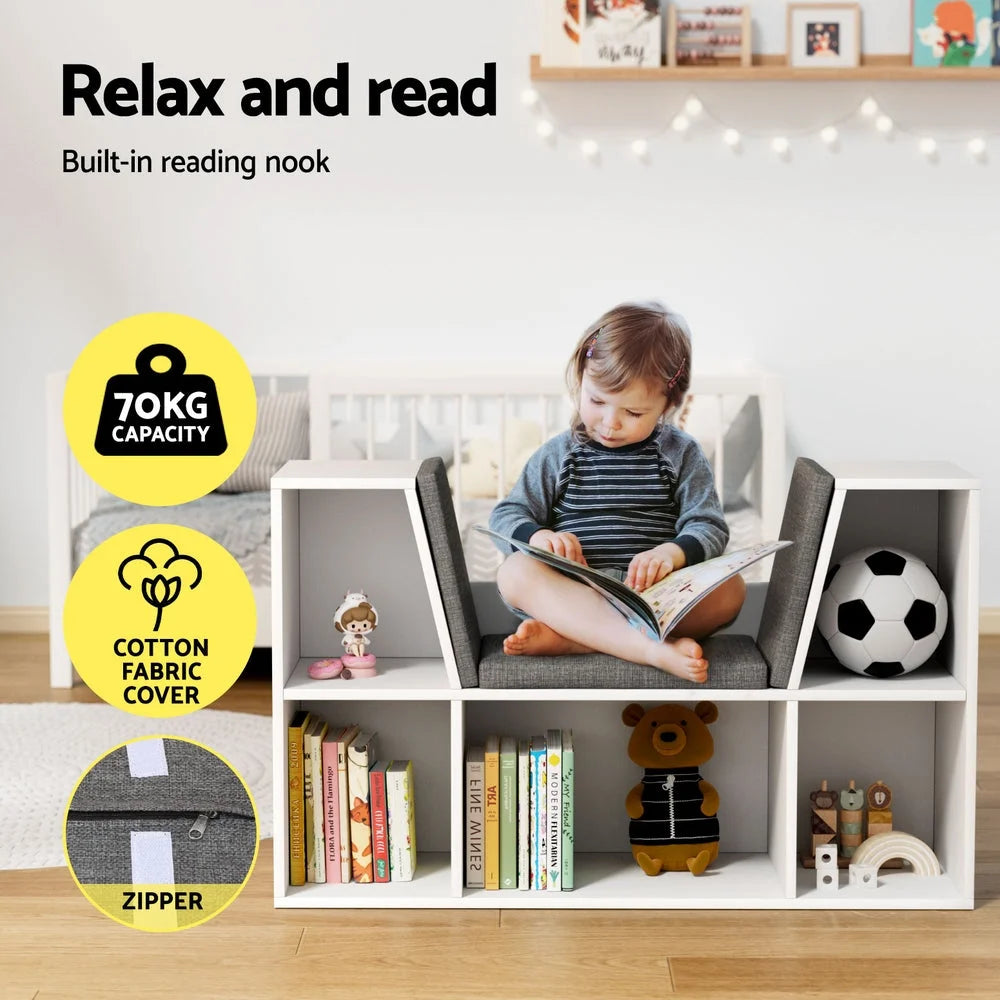 Keezi Kids Bookshelf Bookcase Toys Box Shelves Storage