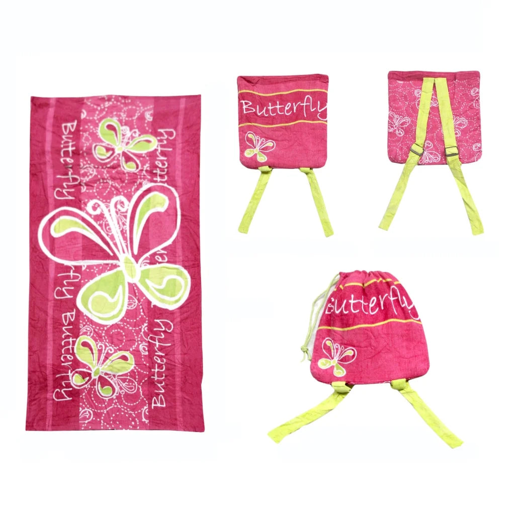 Kids Beach Towel & Bag Butterfly - Artex - Home & Garden