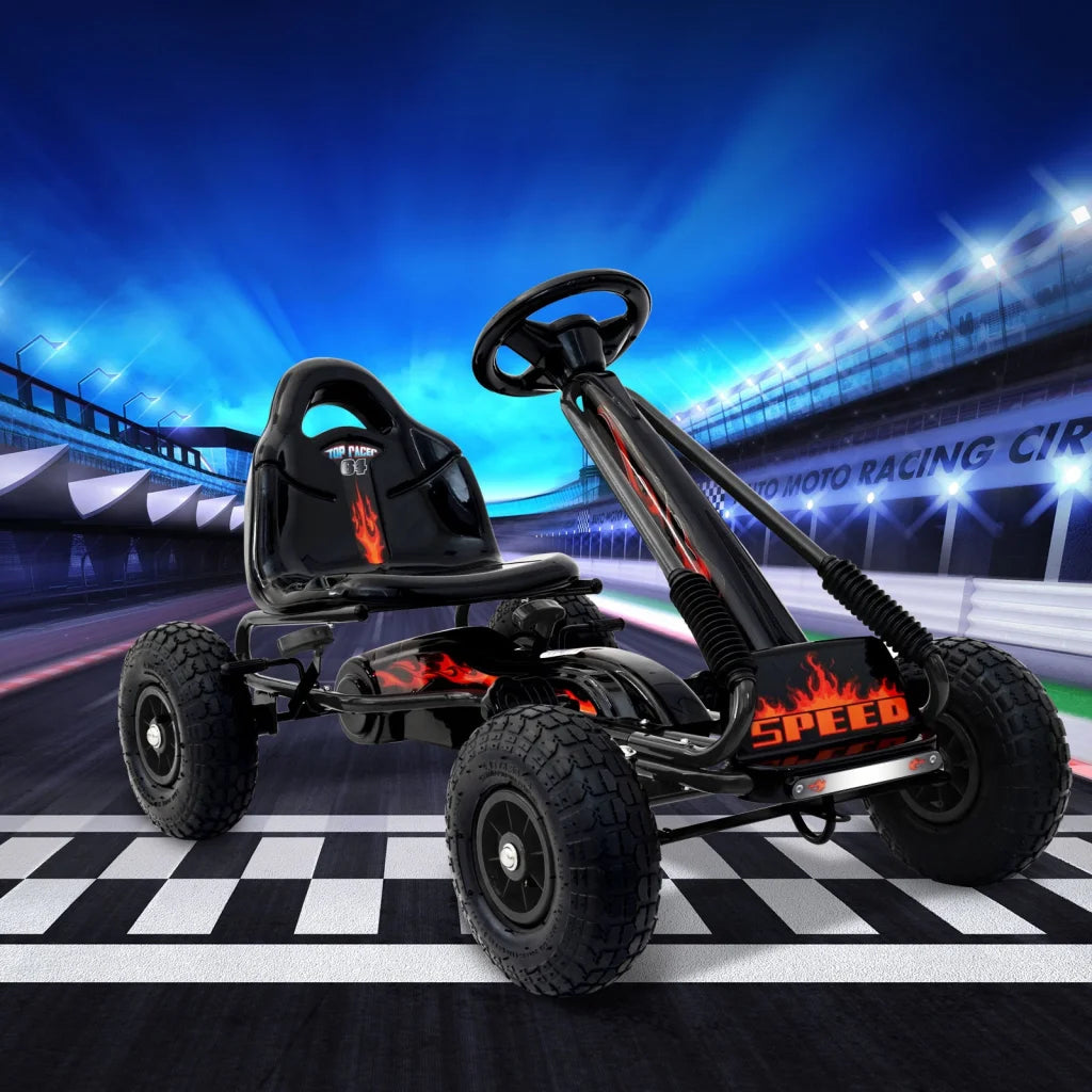 Kids Pedal Go Kart Ride-On Racing Bike with Adjustable Seat