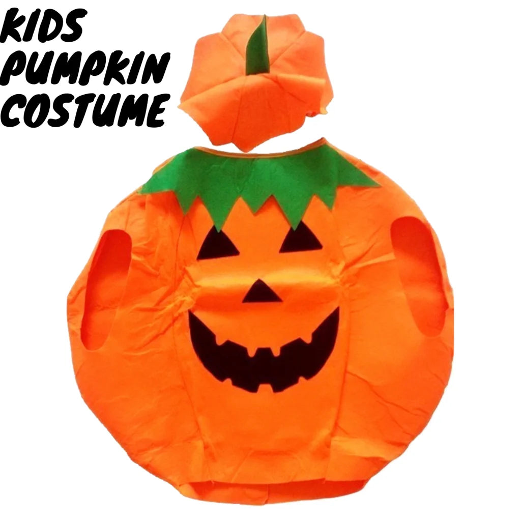 KIDS PUMPKIN COSTUME Halloween Unisex Fancy Dress Up Party