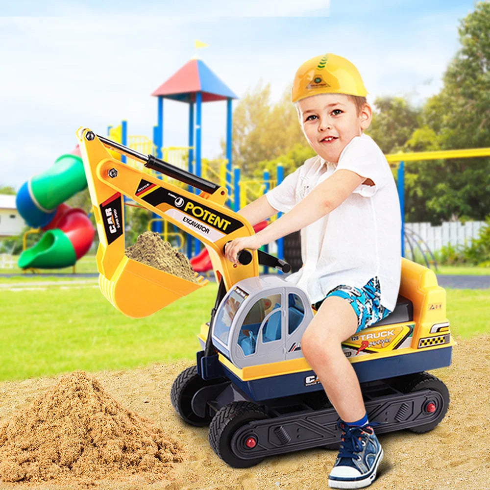 Kids Ride-On Excavator Yellow - Toys
