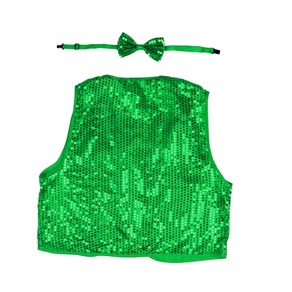 Kids Sequin Vest Bow Tie Set Costume 80s Party Dress Up