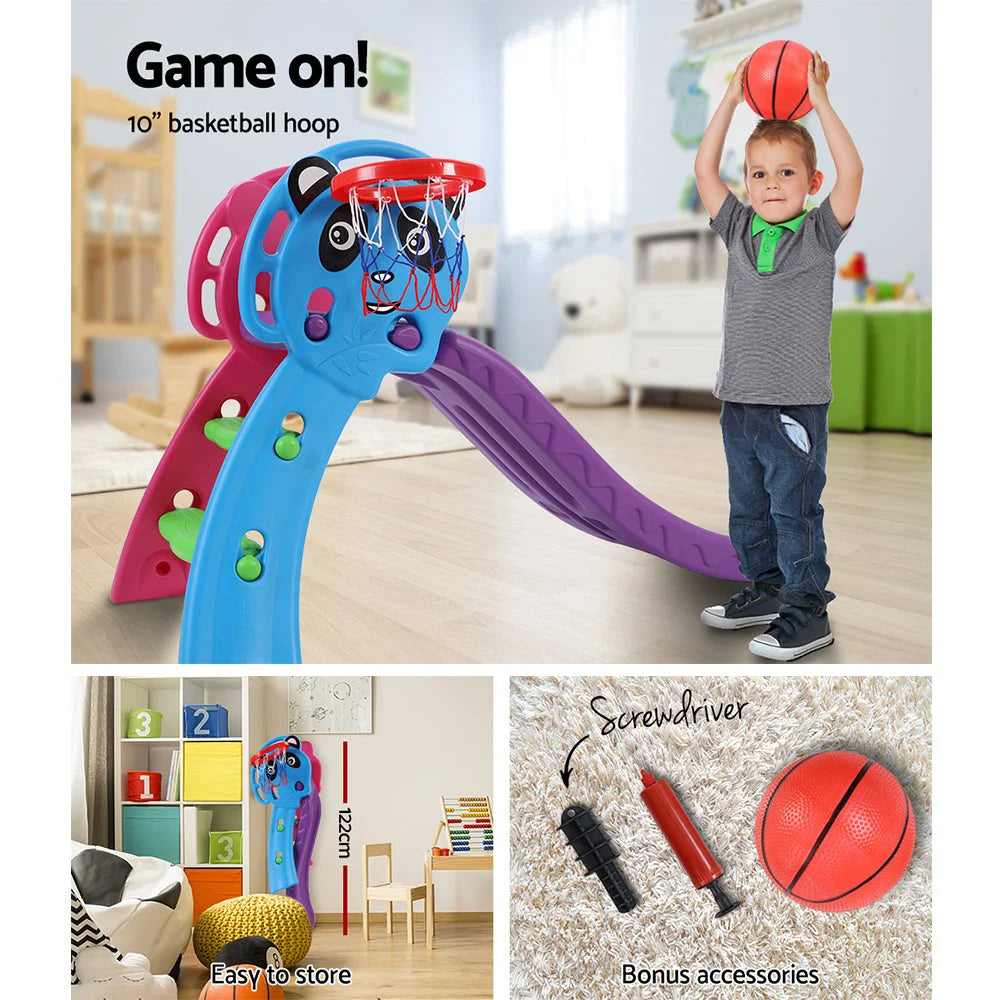 Kids Slide with Basketball Hoop Outdoor/Indoor Play - Toys