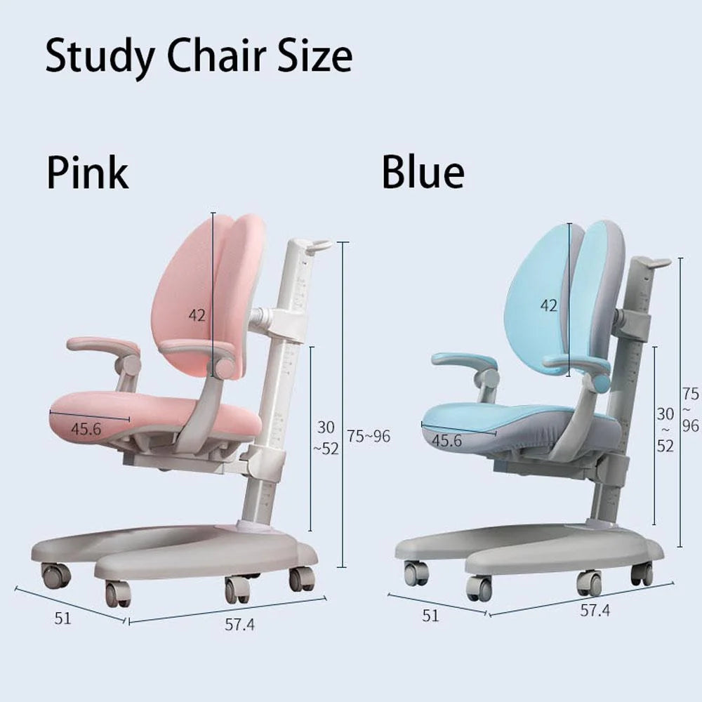 Kids Study Chair Solid Rubber Wood Height Adjustable