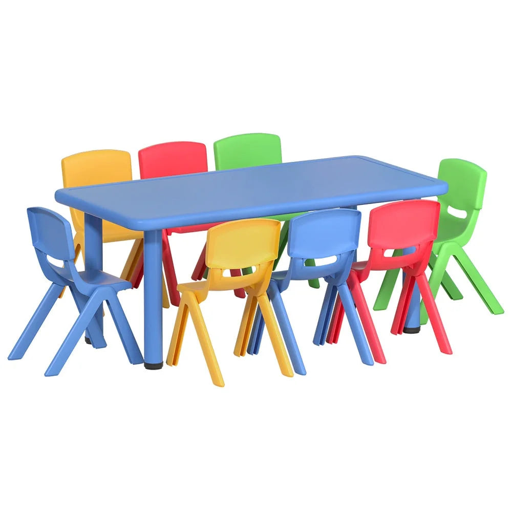 Kids Table & Chairs 9PCS Set for Children Study Desk