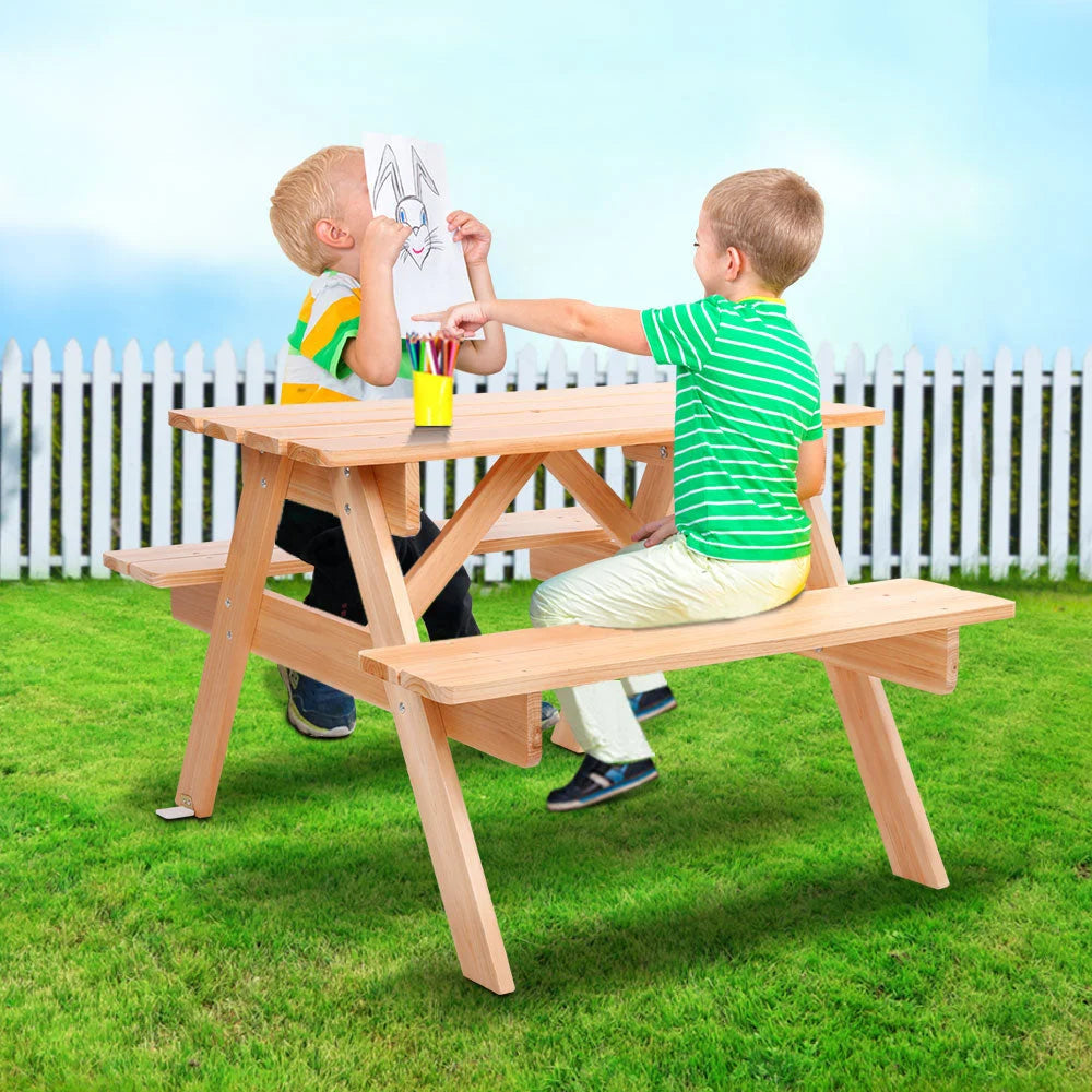 Kids Wooden Picnic Bench Set - Furniture