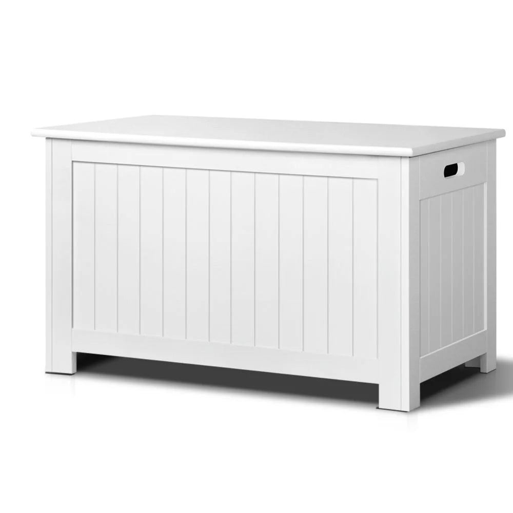 Kids Wooden Toy Chest Storage Blanket Box - White - Kids