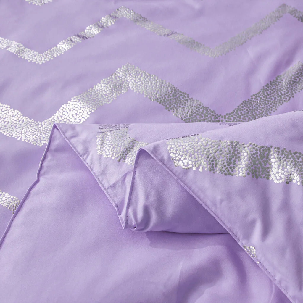 King Size Soft Purple Comforter Set Cozy 3-Piece Bedding