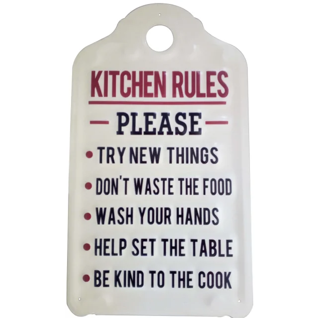 Kitchen Rules Metal Wall Art 46cm - Home & Garden > Wall